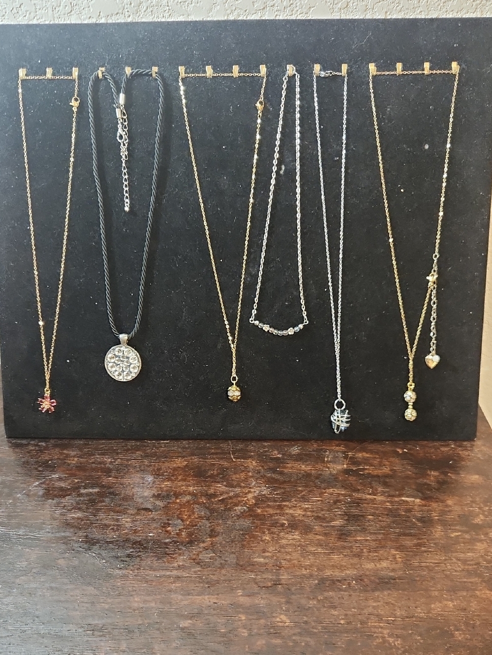Gold and Silver Mixed Metal Pendant Necklace Set - Women Jewelry